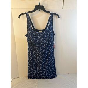 Lands ends swim dress size 16w‎ blue paisley new #62830 underwire bra and shorts